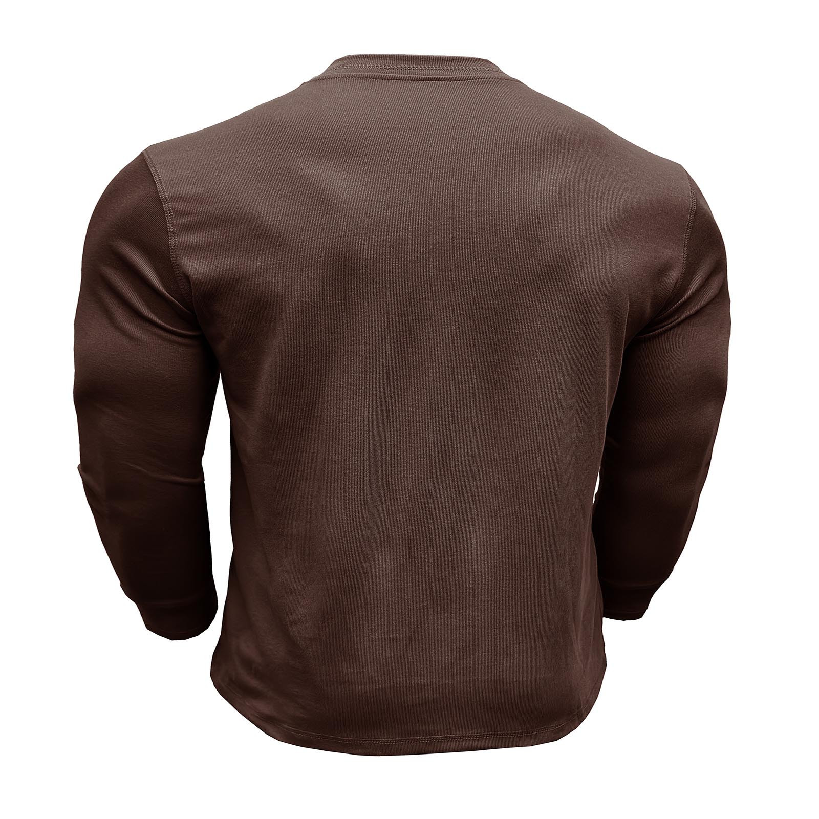 thumbnail image 5 of Camiseta de manga larga con botones y color liso para hombre, para otoño, mezcla de poliéster, cómoda e informal, varias tallas disponibles., 5 of 7